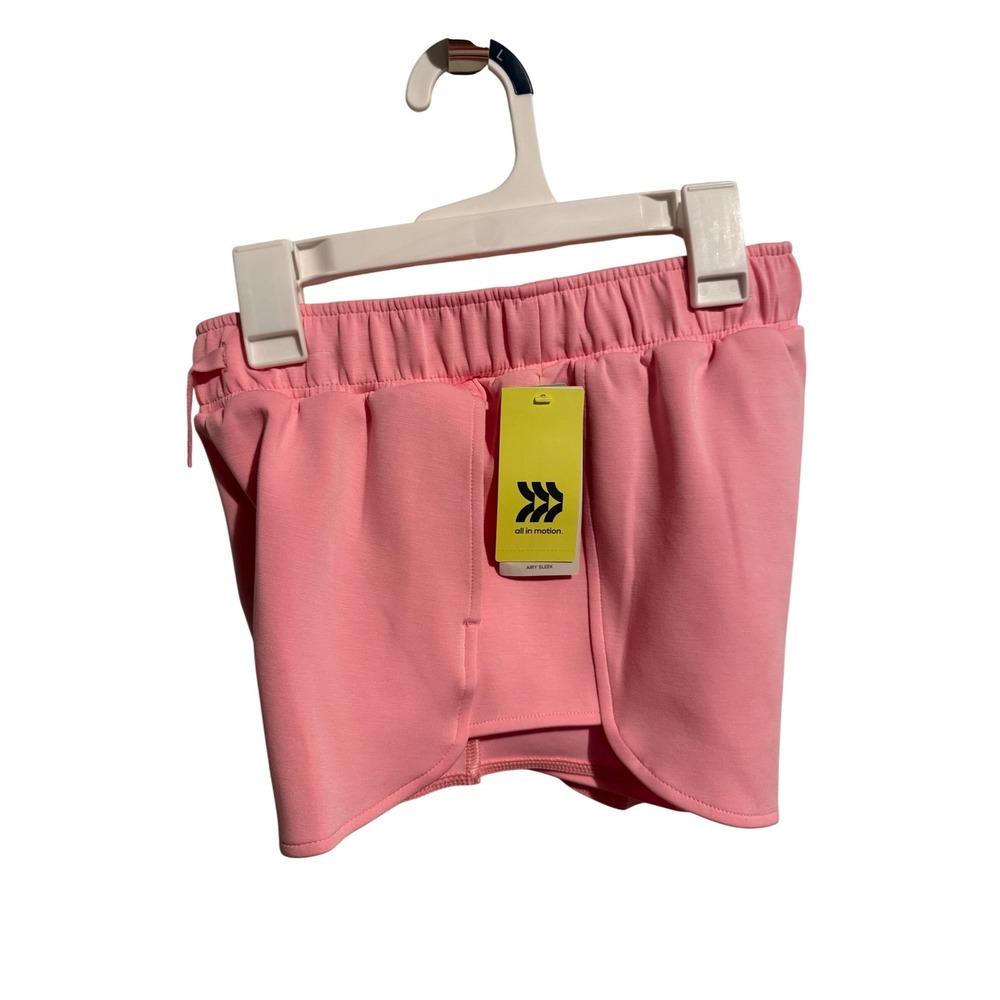 All in Motion Girls Pink Athletic Shorts Stash Pocket Size L 10/12 NWT